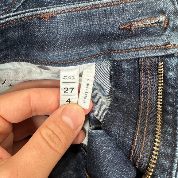 Ann Taylor Loft Jeans Womens 27/4 Blue Low Rise Curvy Skinny Denim Stretch - Picture 4 of 10